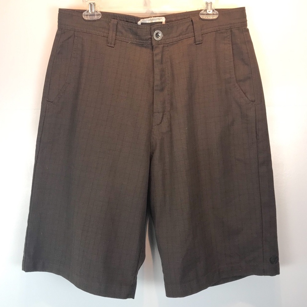 Billabong brown plaid long short sz 32